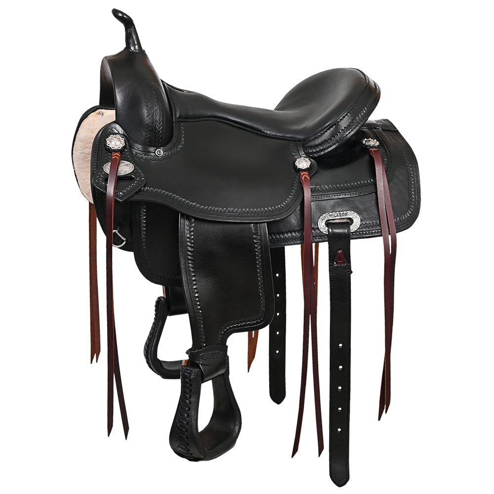 HILASON Western Horse Saddle American Leather Flex Tree Trail & Pleasure Dark Brown | for Horses