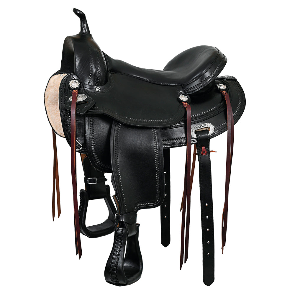 HILASON Western Horse Saddle American Leather Flex Tree Trail & Pleasure Black | for Horses