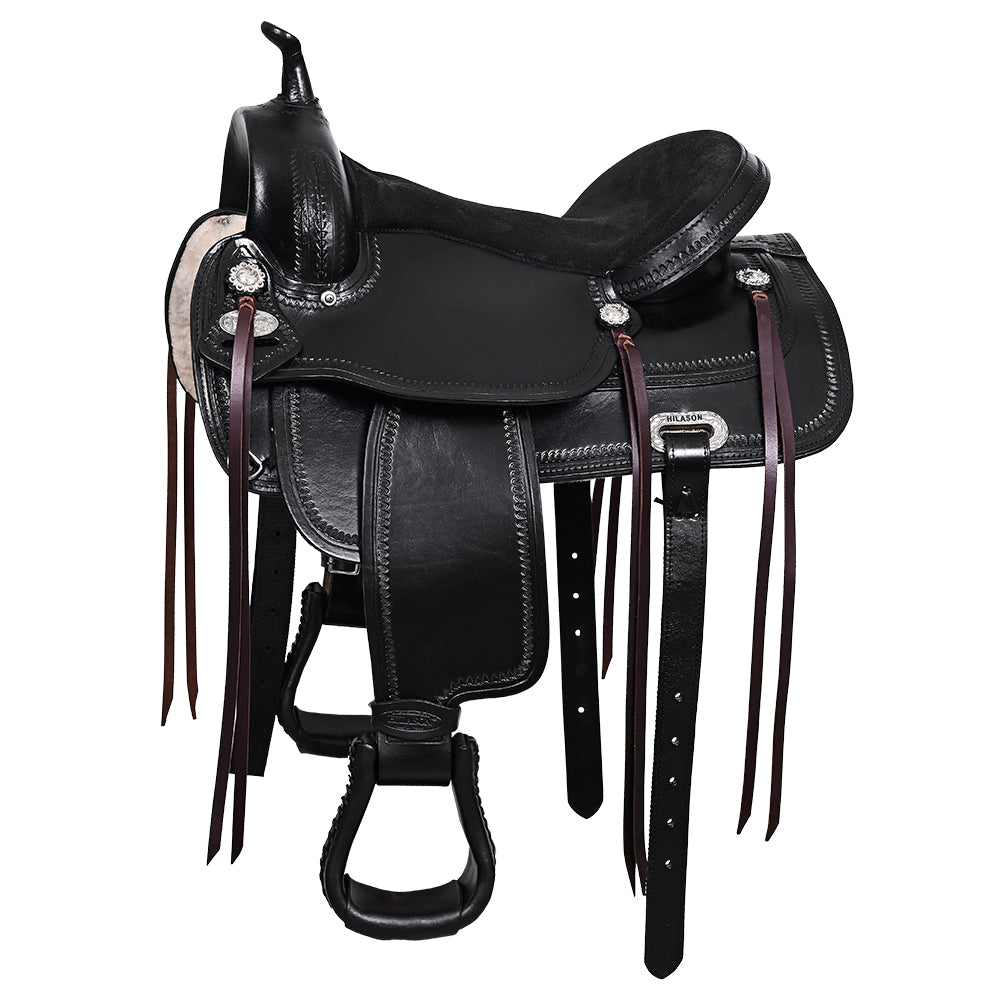 HILASON Western Horse Saddle American Leather Flex Tree Trail & Pleasure Black | for Horses