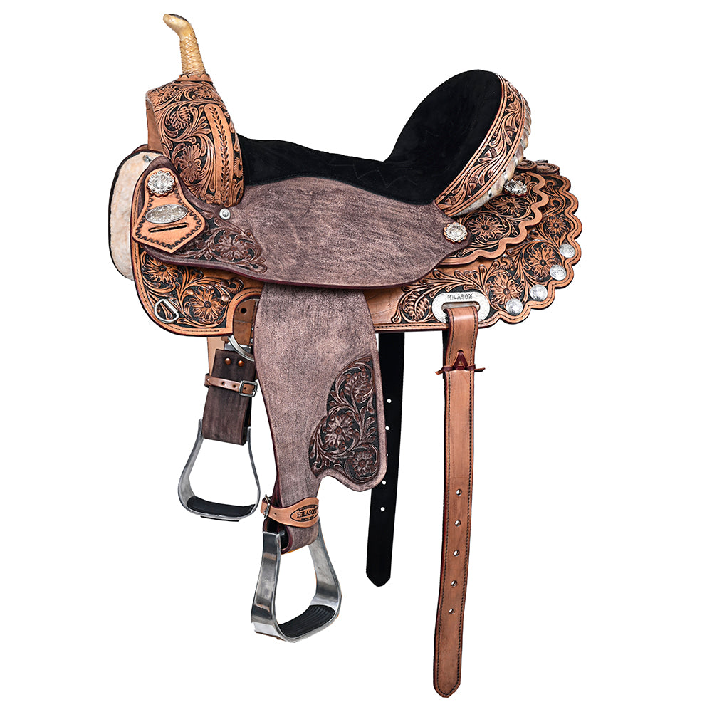 HILASON Flex Tree Western Horse Saddle American Leather Trail Barrel Racing | for Horses