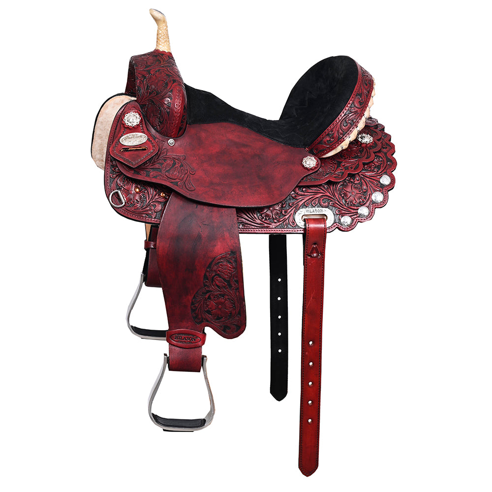 HILASON Flex Tree Western Horse Saddle American Leather Trail Barrel Racing | for Horses