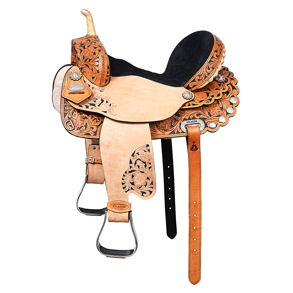 HILASON Flex Tree Western Horse Saddle American Leather Trail Barrel Racing | for Horses