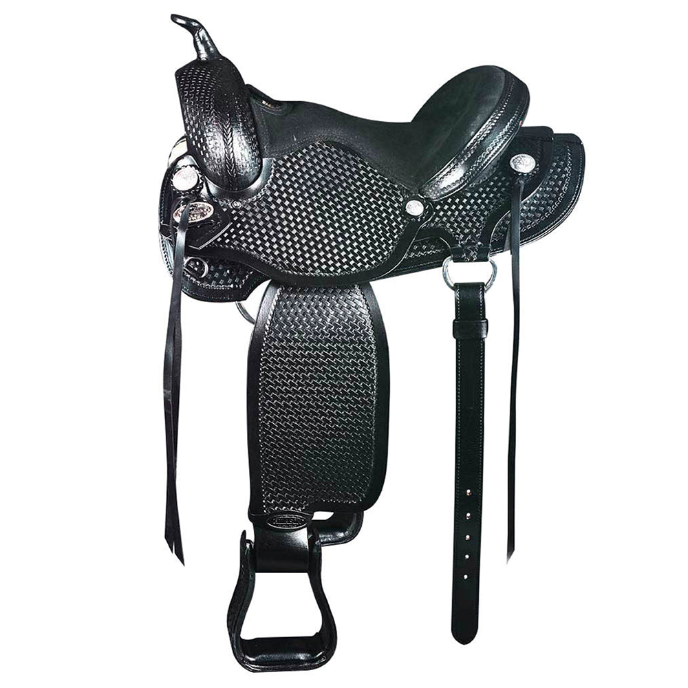 Flex Tree Western Horse Saddle American Leather Barrel Trail & Pleasure Brown By Hilason