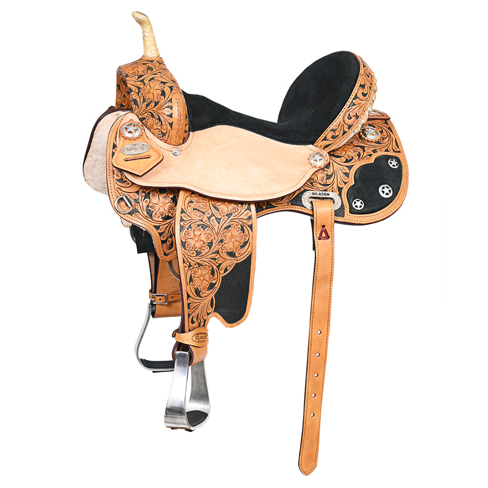 HILASON Flex Tree Western Horse Saddle American Leather Trail Barrel | for Horses