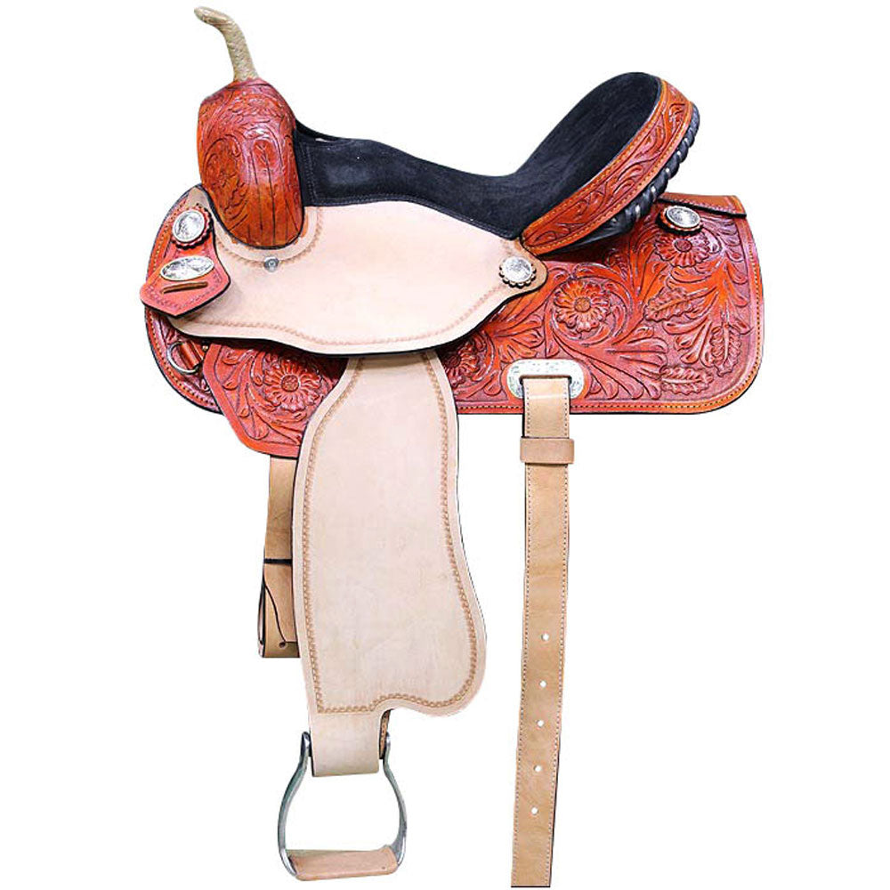 HILASON Flex Tree Western Horse Saddle American Leather Trail Barrel | for Horses