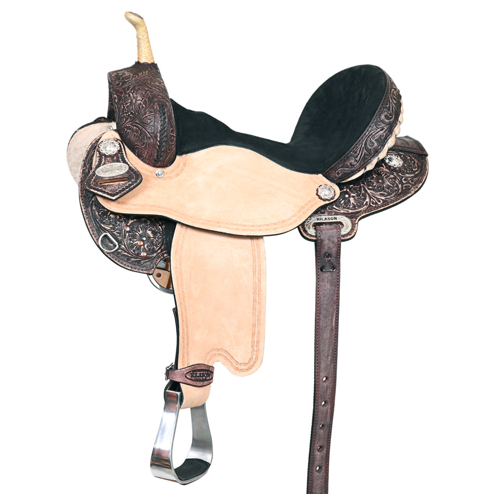 HILASON Flex Tree Western Horse Saddle American Leather Trail Barrel Racing | for Horses