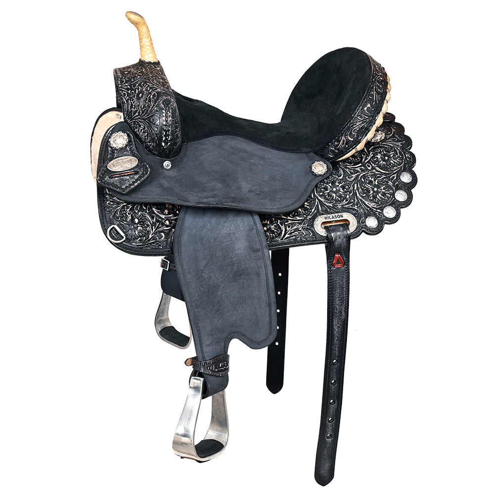 HILASON Flex Tree Western Horse Saddle American Leather Trail Barrel | for Horses