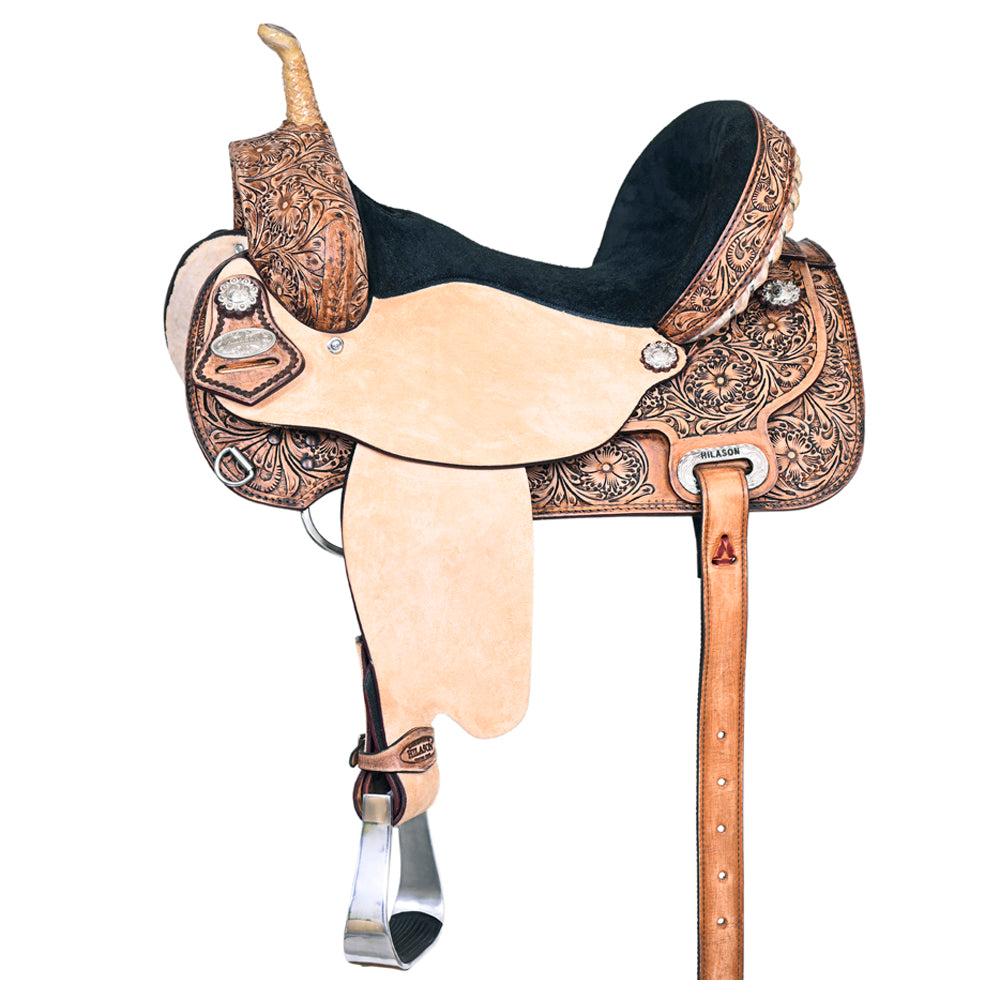 HILASON Flex Tree Western Horse Saddle American Leather Trail Barrel | for Horses
