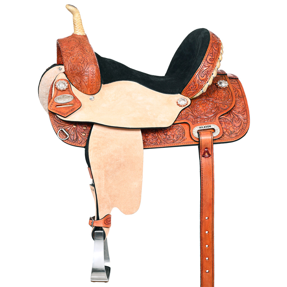 HILASON Flex Tree Western Horse Saddle American Leather Trail Barrel | for Horses