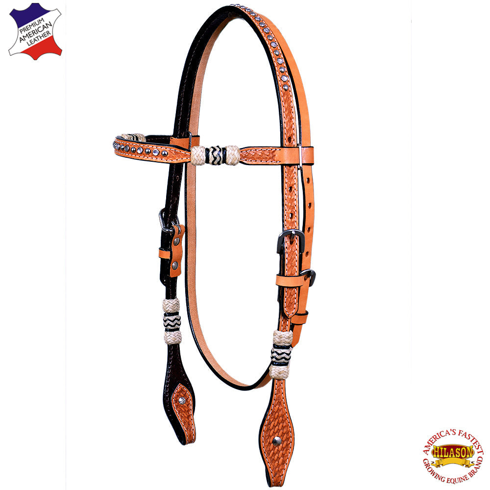 Hilason Western Horse Headstall Bridle American Leather Rawhide