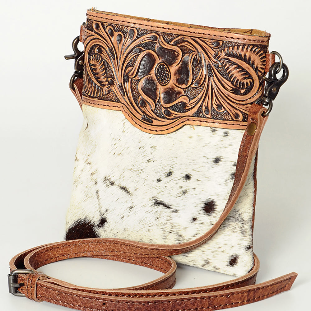 American Darling Cross Body Hand Tooled Hair On-Genuine Leather Western Women Bag Handbag Purse | Crossbody for Cute