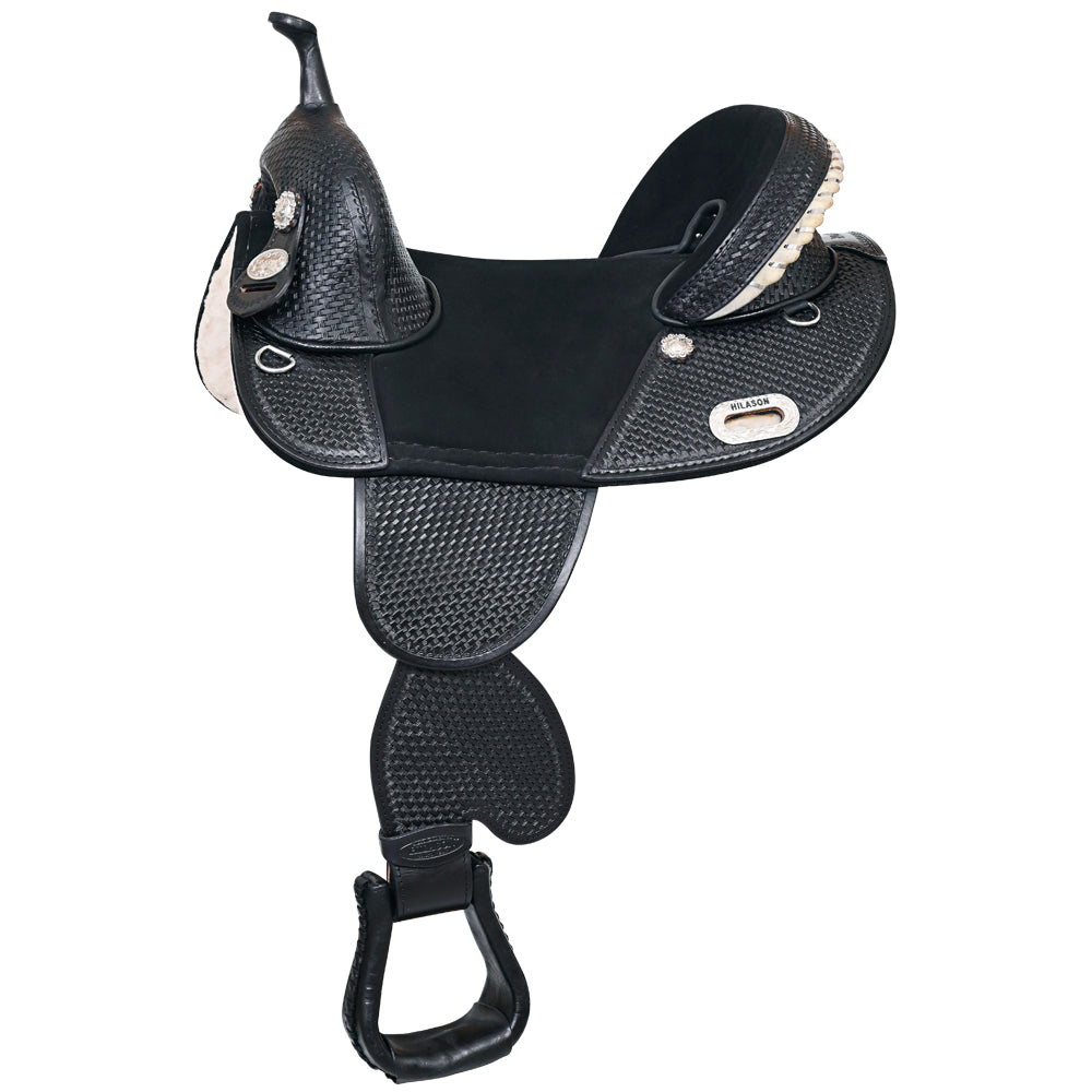 HILASON Western American Leather Trail Barrel Racing Horse Saddle | Treeless for Horses