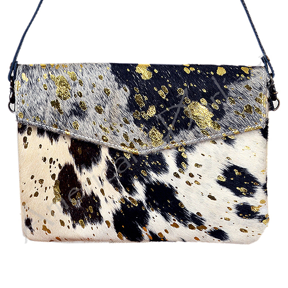 American Darling Women's Envelope Bag Western Hair On Genuine Leather Handbag and Ladies Purse