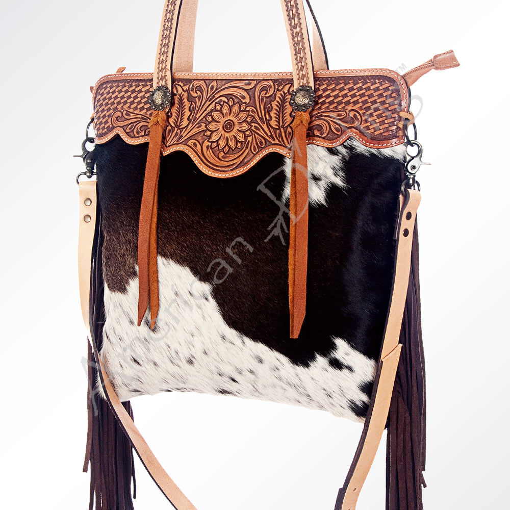 American Darling Cross Body Hand Tooled Hair on-Genuine Leather Western Women Bag Handbag Purse | Crossbody for Cute