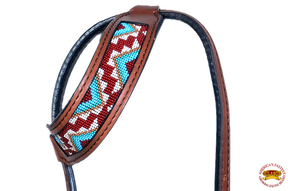HILASON Western Horse Headstall Bridle American Leather Aztec Brown