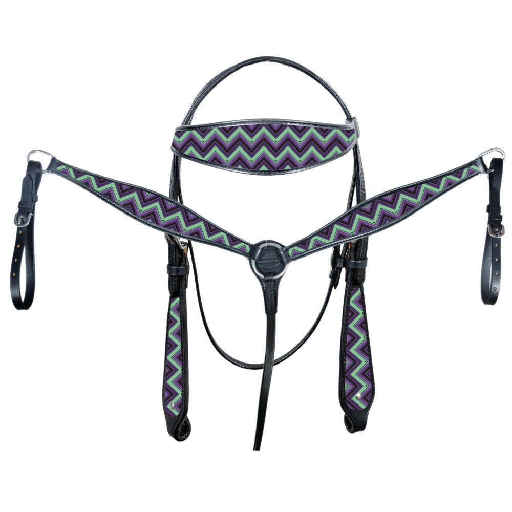 Western Horse Headstall Breast Collar Set American Leather Hilason