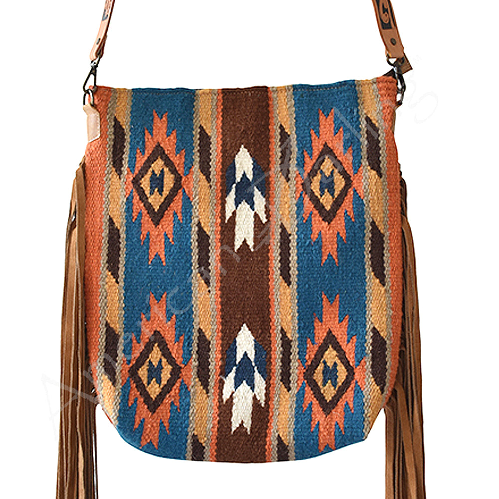 American Darling ADBG207 Messenger Saddle Blanket Genuine Leather Women Bag Western Handbag Purse