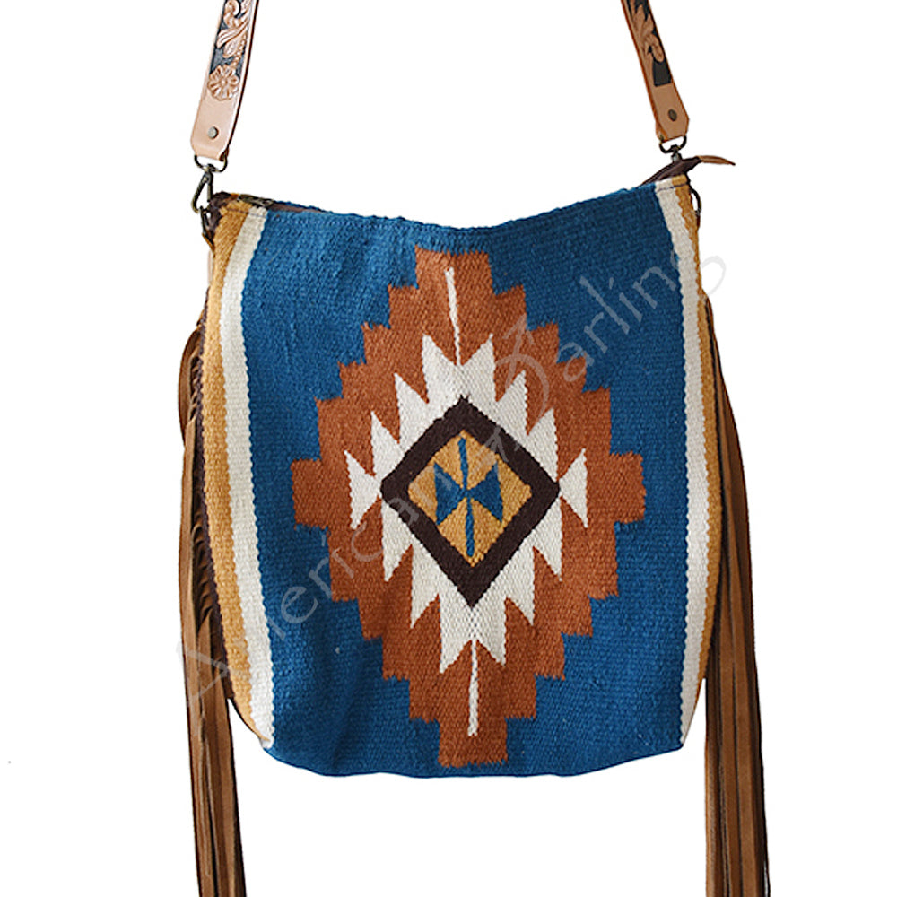 ADBG214 American Darling Saddle Blanket Genuine Leather Women Bag Western Handbag Purse