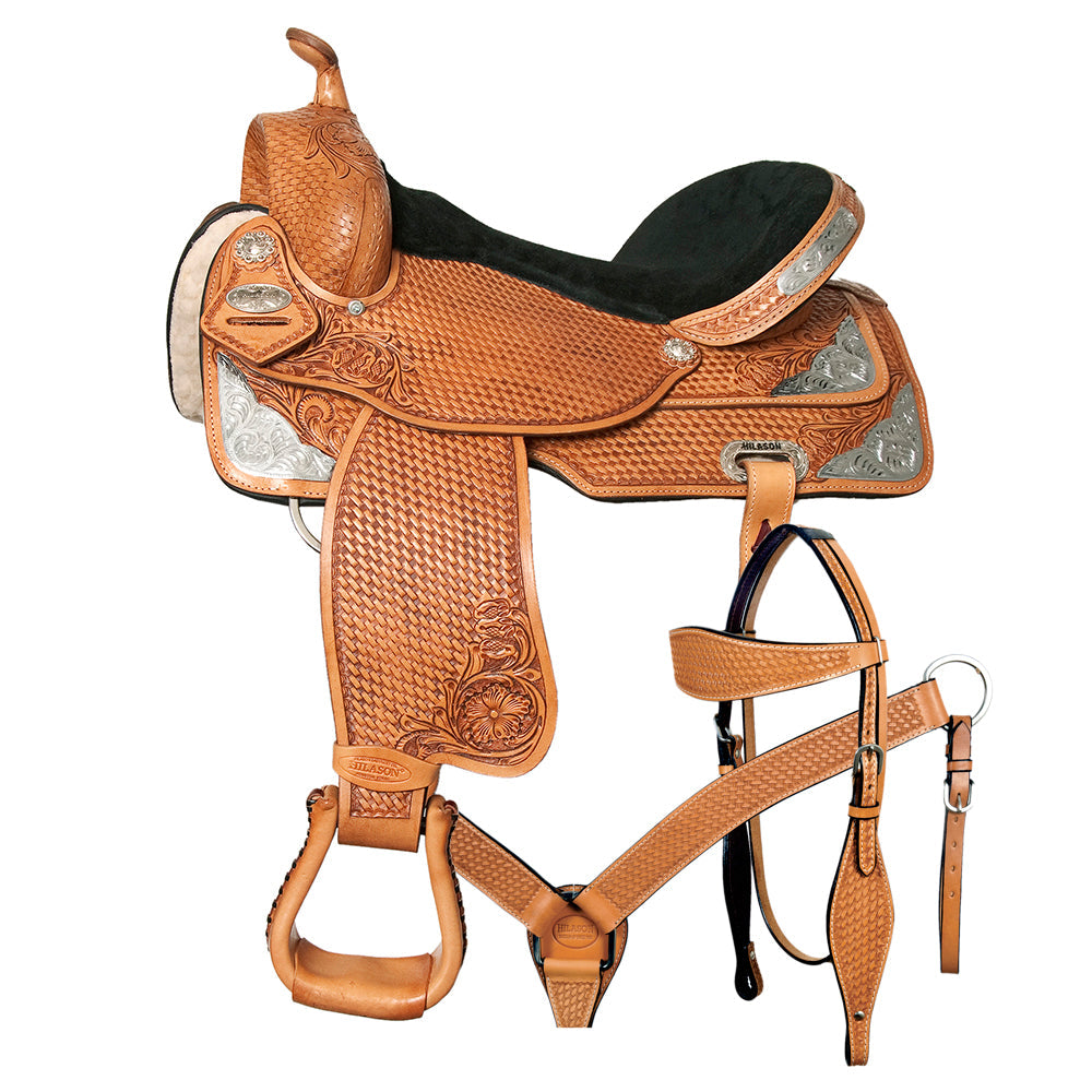 Hilason Western Horse Treeless Saddle American Leather Trail Barrel Tack