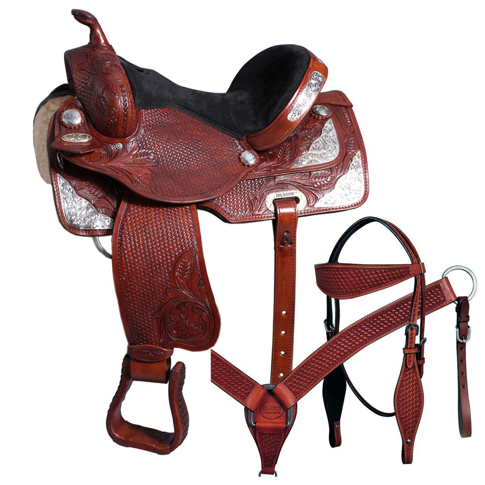 Hilason Western Horse Treeless Saddle American Leather Trail Barrel Tack