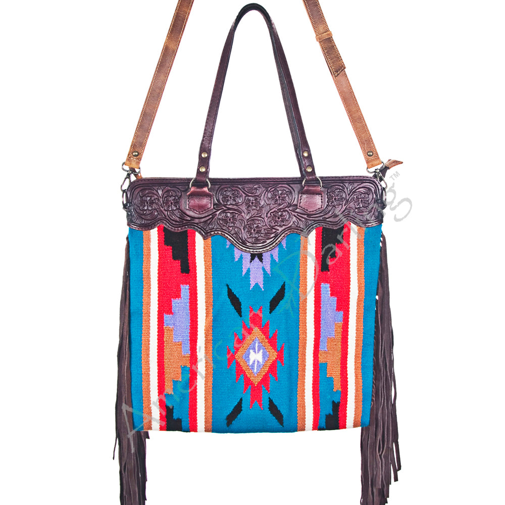 American Darling Large Crossbody Hand Tooled Saddle Blanket Genuine Leather Western Women Bag Handbag Purse | Cute