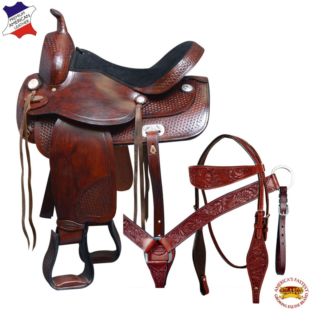 Western Horse Treeless Saddle American Leather Trail Pleasure Tack