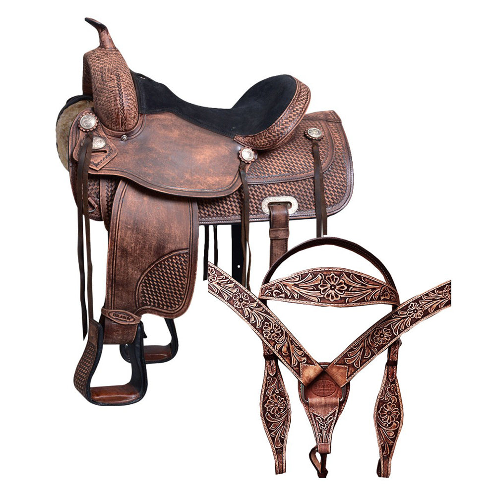 Western Horse Treeless Saddle American Leather Trail Pleasure Tack