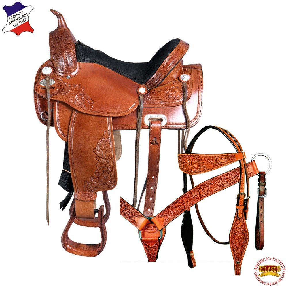 Western Horse Treeless Saddle American Leather Trail Pleasure Tack
