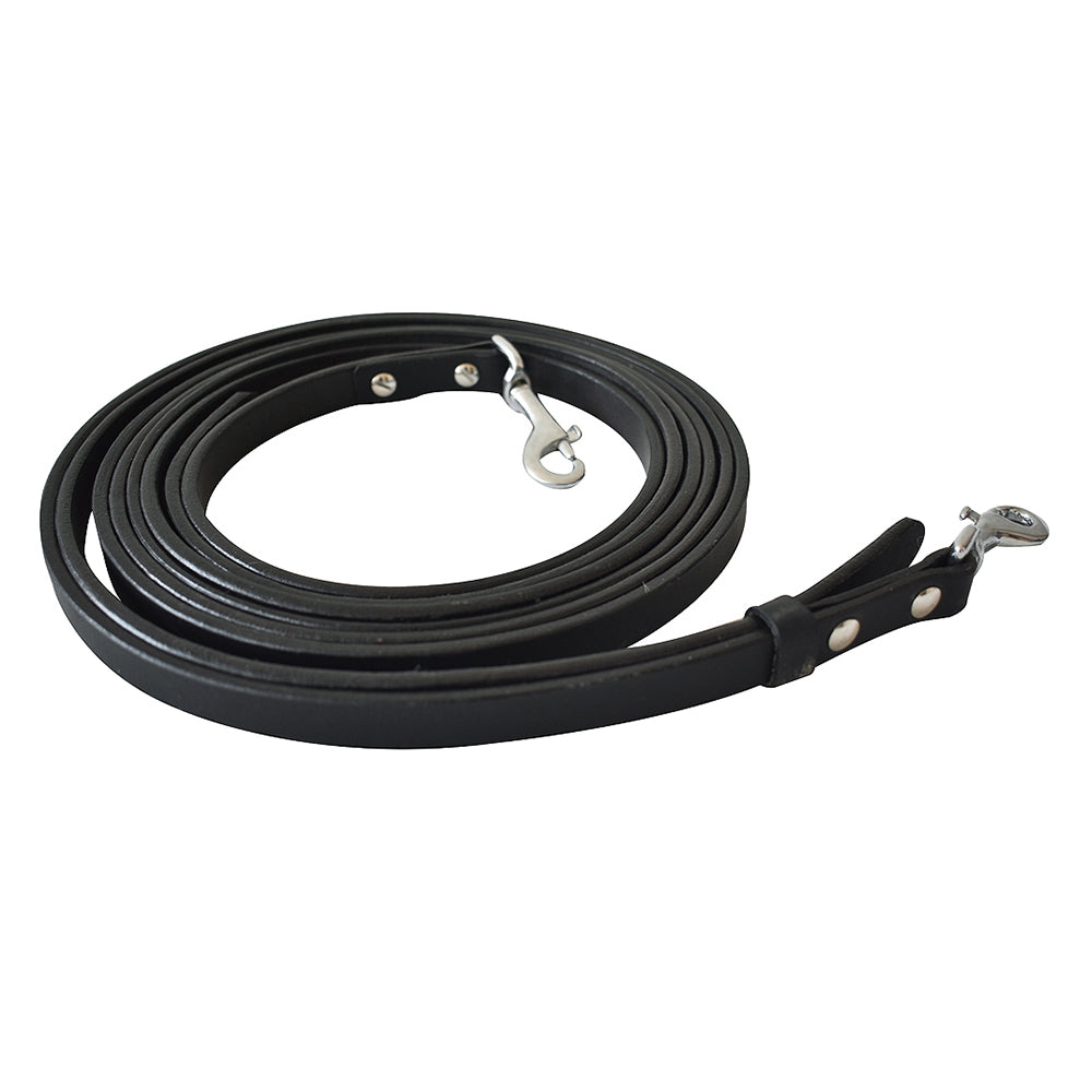 Hilason Horse Leather Split Reins 7Ft Black