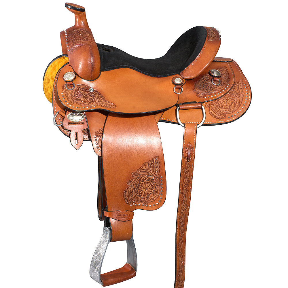 HILASON Western Horse Saddle American Leather Ranch Roping Cowboy | Hand Tooled Wade & For Horses
