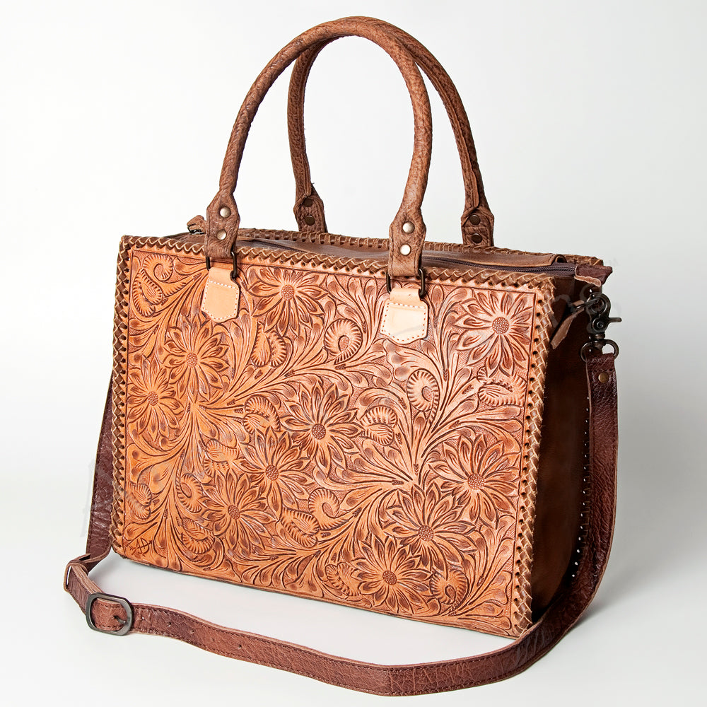 American Darling Briefcase Hand Tooled Genuine Leather Western Women Bag Handbag | for Cute Laptop