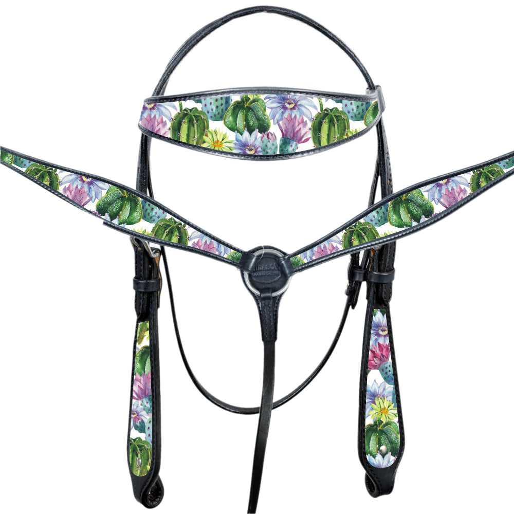 HILASON Western Horse Headstall Breast Collar Set Tack American Leather | for Horses