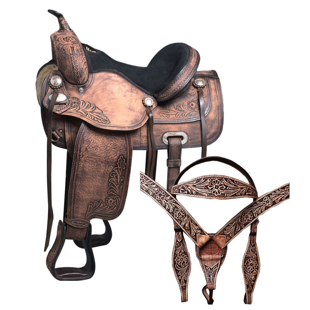 Western Horse Treeless Saddle American Leather Trail Pleasure Tack