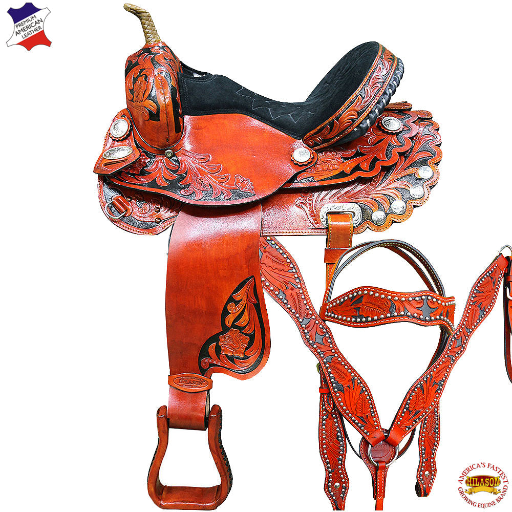 Western Horse Treeless Saddle American Leather Trail Barrel Tack