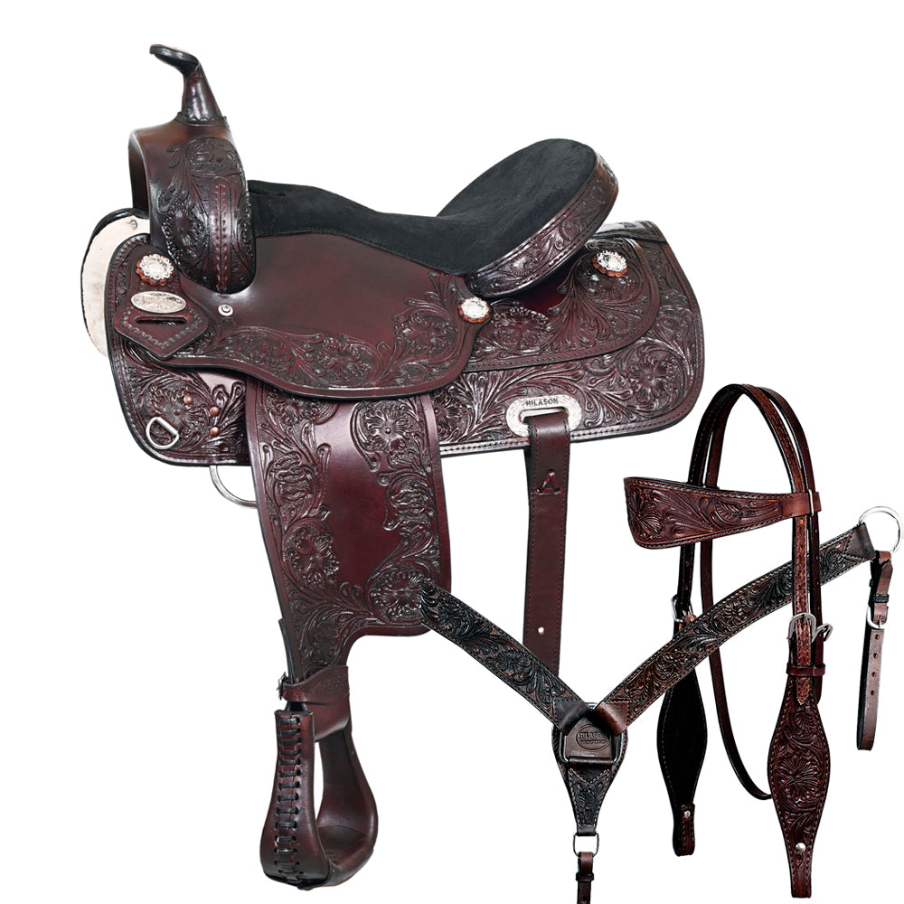 Western Hilason   Draft Horse Trail Pleasure  Tack SetAmerican Leather Saddle
