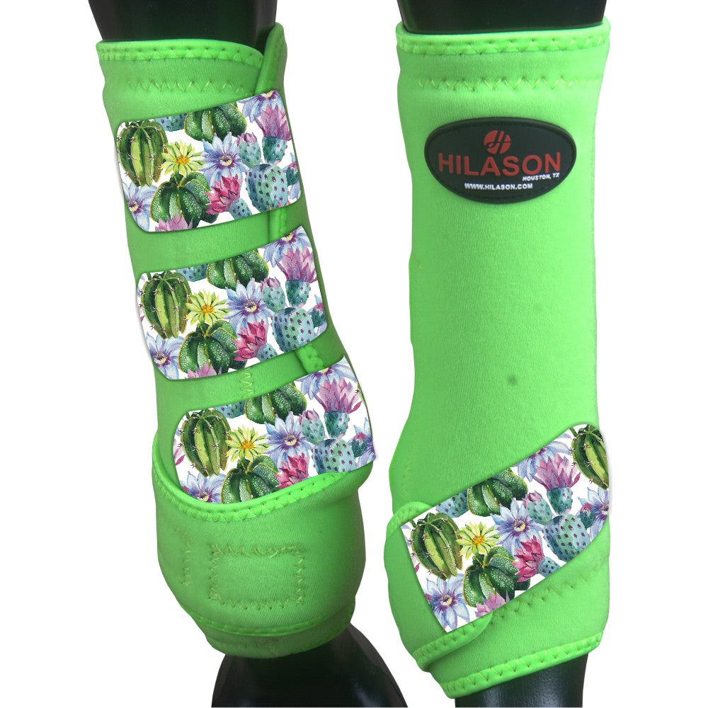 Hilason Horse Medicine Sports Boots Rear Hind Leg Lime