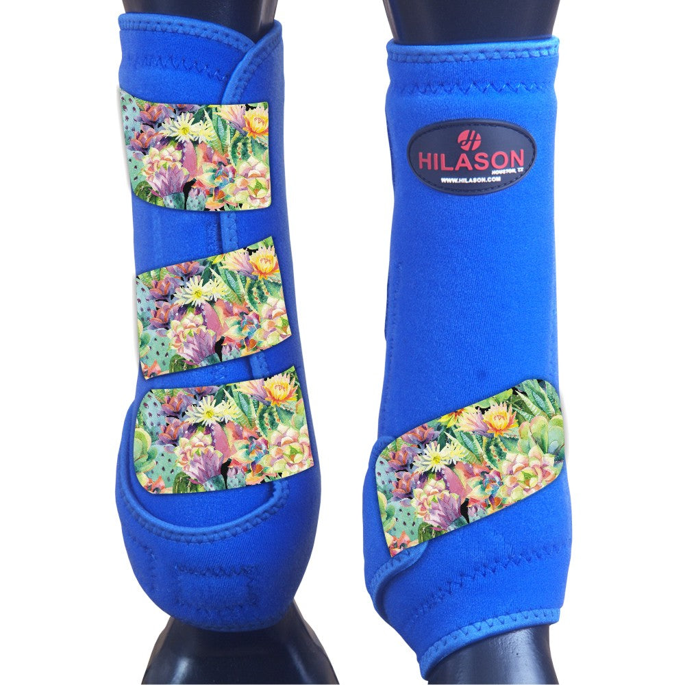 L - Hilason Horse Medicine Sports Boots Rear Hind Leg Royal
