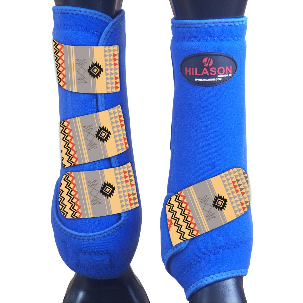 Hilason Horse Medicine Sports Boots Front Leg Royal Aztec
