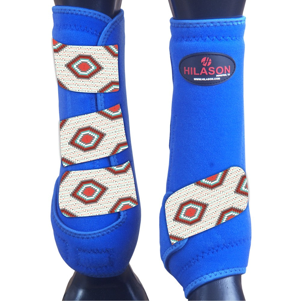 Hilason Horse Medicine Sports Boots Rear Hind Leg Royal Grey