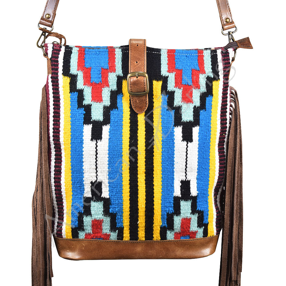 American Darling Women's Crossbody Bag Western Saddle Blanket Genuine Leather Handbag and Ladies Purse