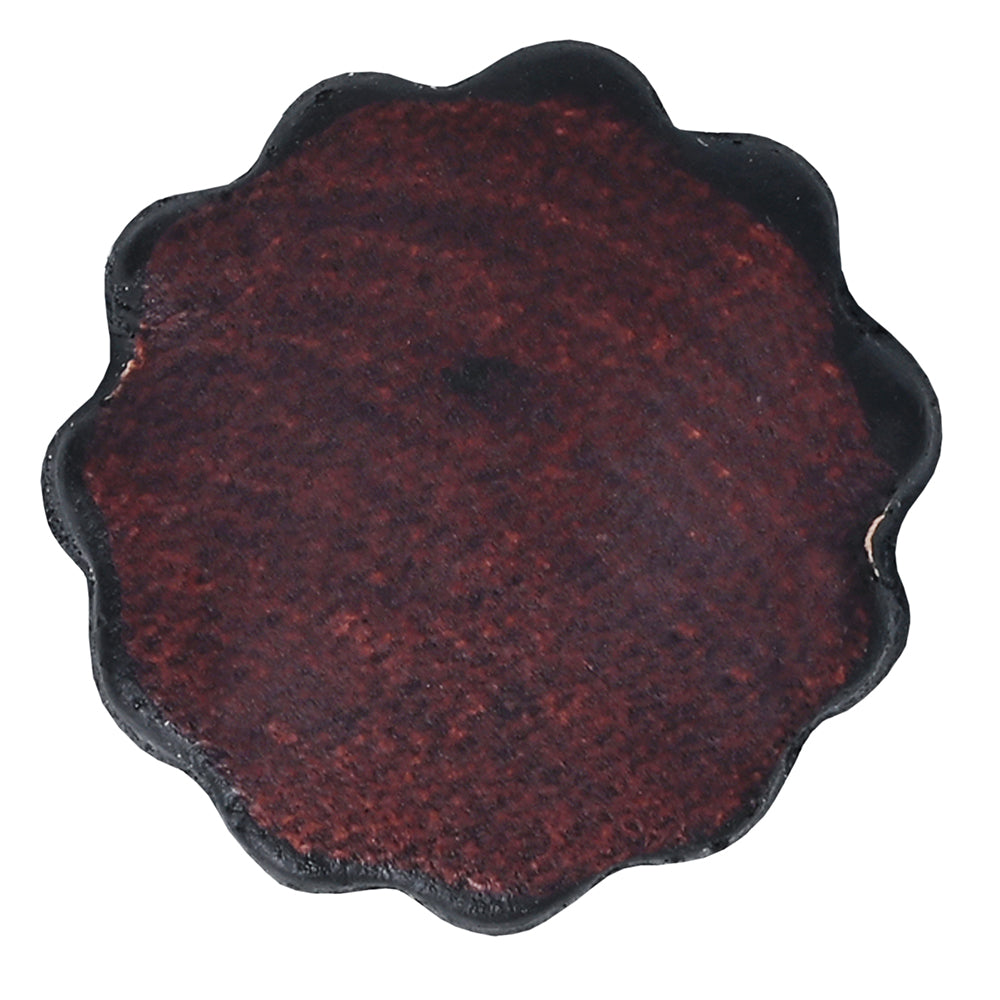 1" Hilason Plain Scalloped Leather Rosette Concho Saddle Dark Brown