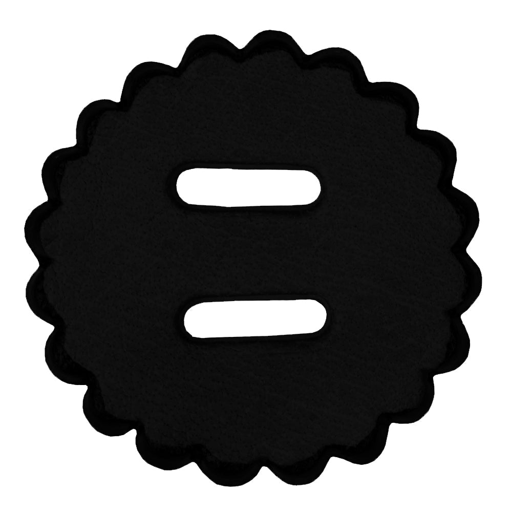 1" Hilason Slotted Scalloped Leather Rosette Concho Saddle Black