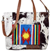 American Darling Hair-on Cowhide Tote Bag – Genuine Leather Western Handbag Adjustable Strap