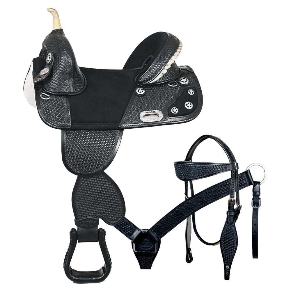 HILASON Western Horse Saddle Treeless American Leather Trail Barrel Tack | for Horses