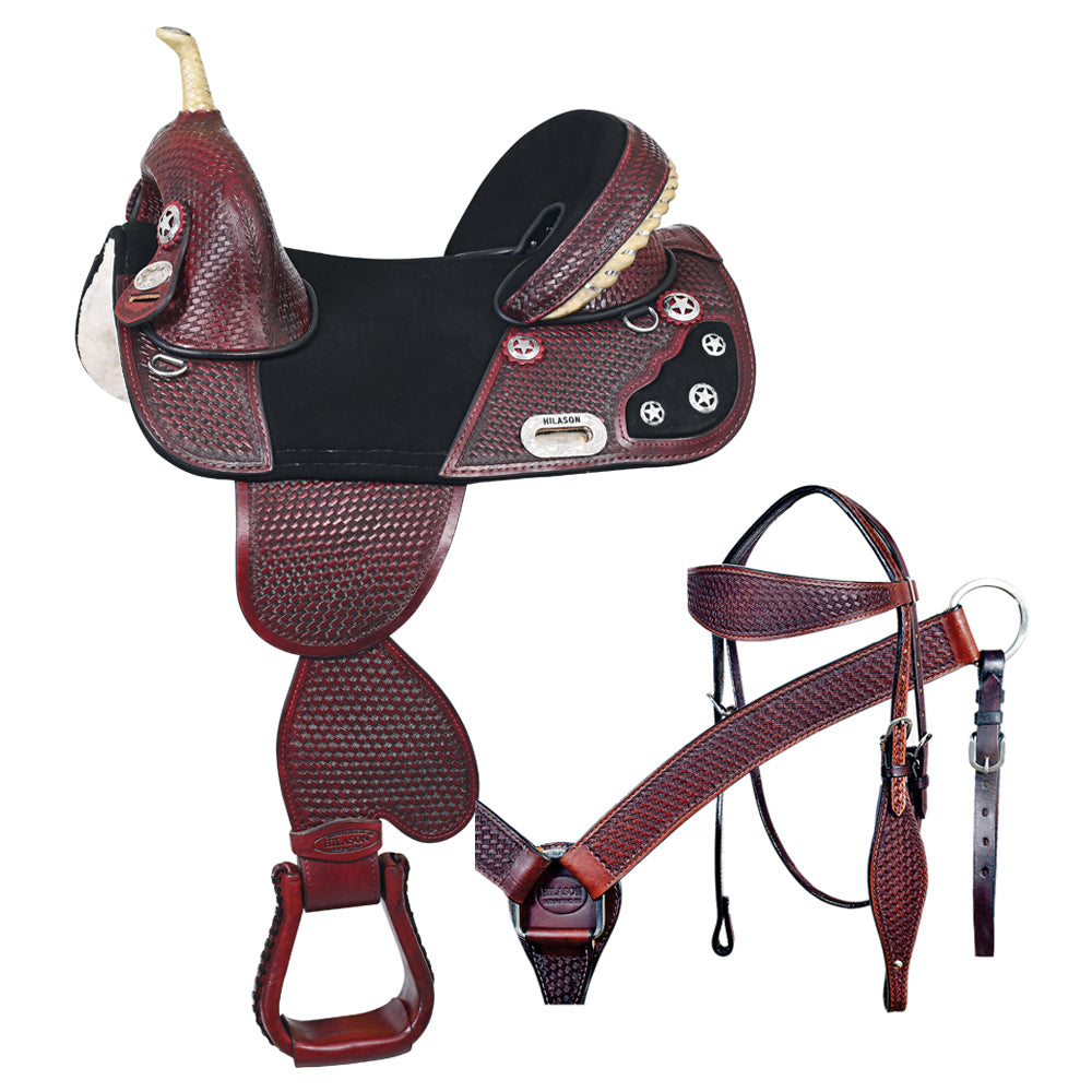 HILASON Western Horse Saddle Treeless American Leather Trail Barrel Tack | for Horses