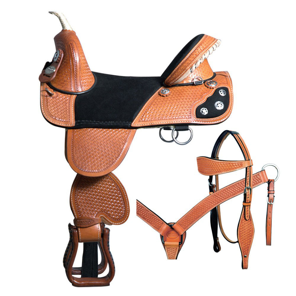 HILASON Western Horse Saddle Treeless American Leather Trail Barrel Tack | for Horses