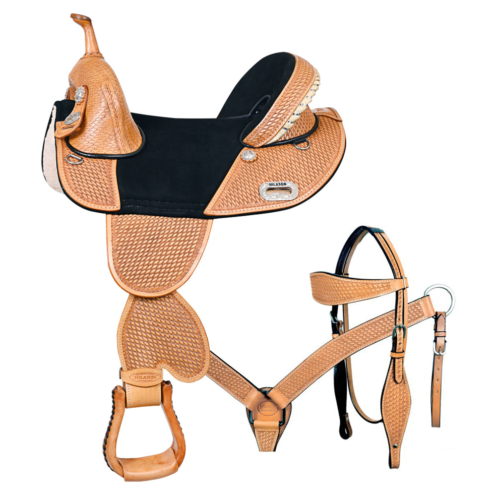 HILASON Western Horse Saddle Treeless American Leather Trail Barrel Tack | for Horses