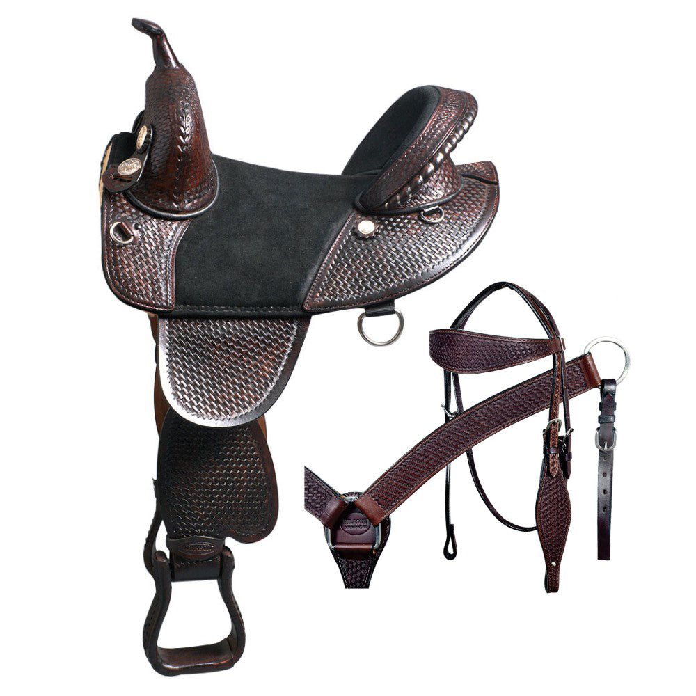 HILASON Western Horse Saddle Treeless American Leather Trail Barrel Tack | for Horses