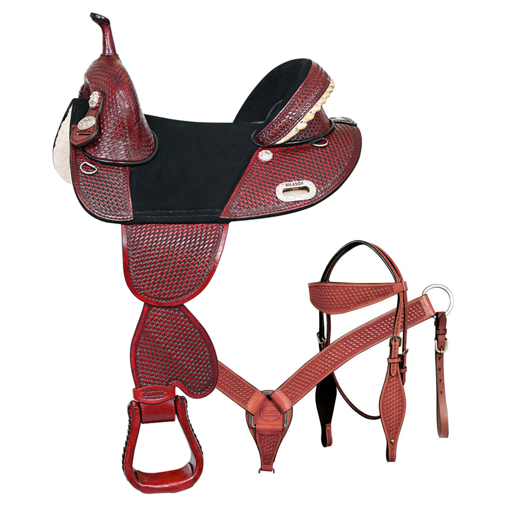HILASON Western Horse Saddle Treeless American Leather Trail Barrel Tack | for Horses