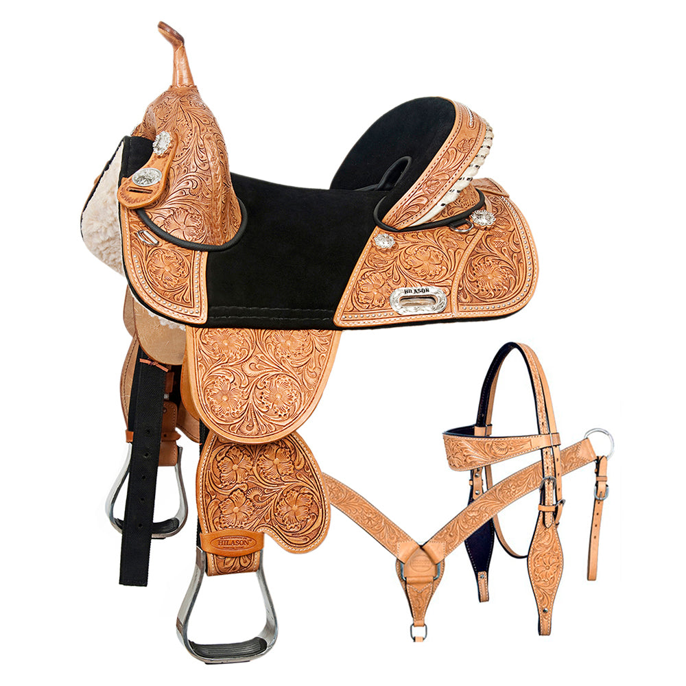 Hilason Western Horse Saddle Treeless American Leather Trail Barrel Tack